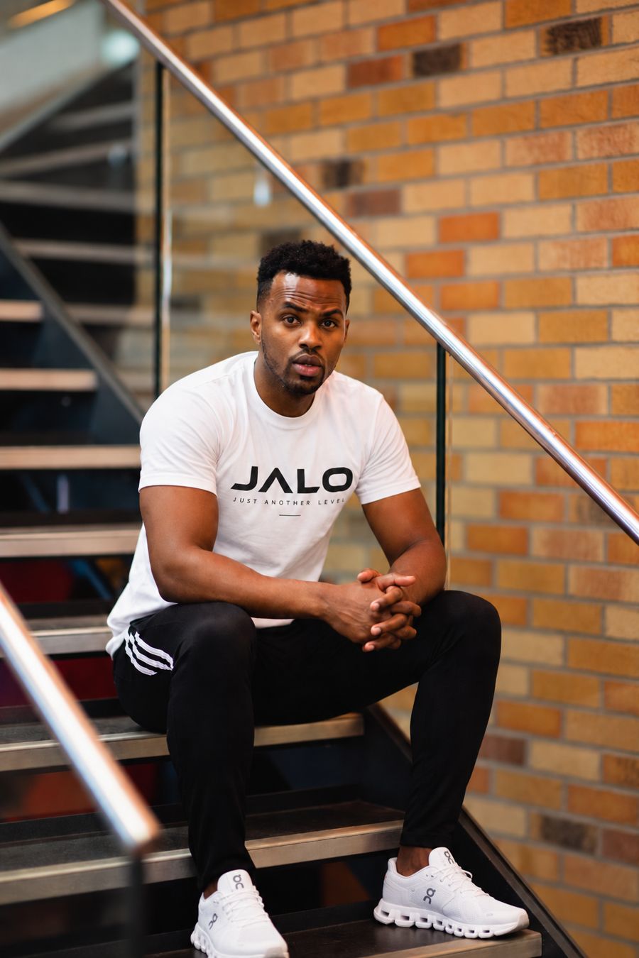 Tino Jalo, founder of JALO, wearing a JALO t-shirt